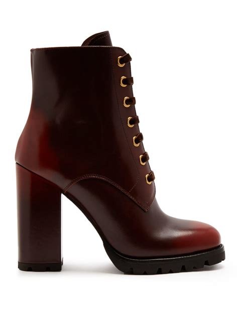 brown leater prada boots|prada 55 leather ankle boots.